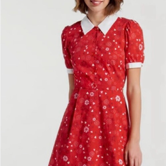 ModCloth | Red Patterned Dress - Picture 3 of 4